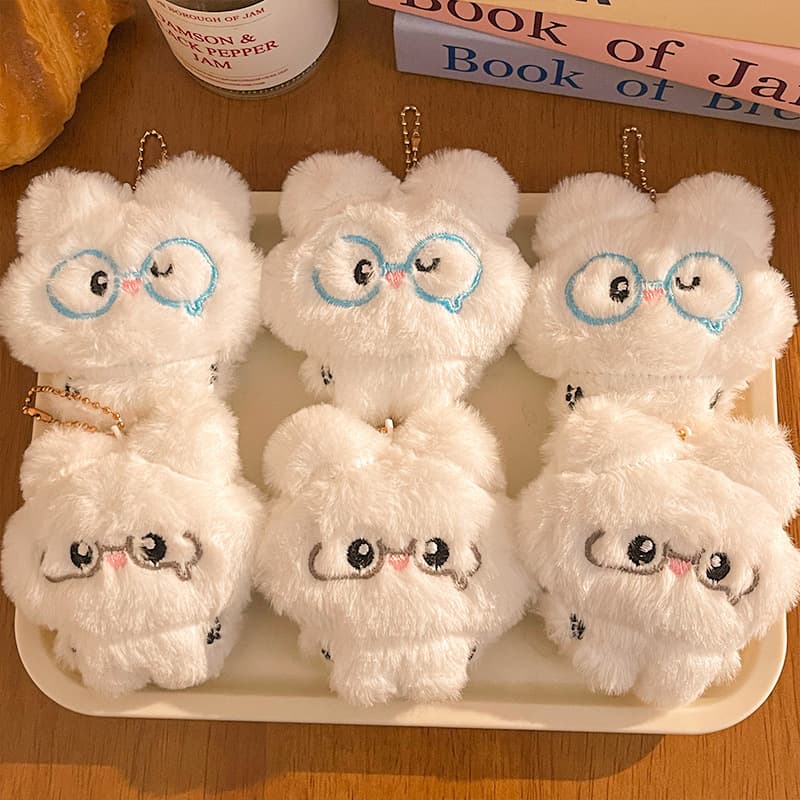 TEMU A Set Of 6 Adorable Plush Rabbit Doll Pendants Designed For Glasses, Perfect As And Valuable Bag Keychains. Ideal Wear Glasses And Seek Unique Gifts For Their