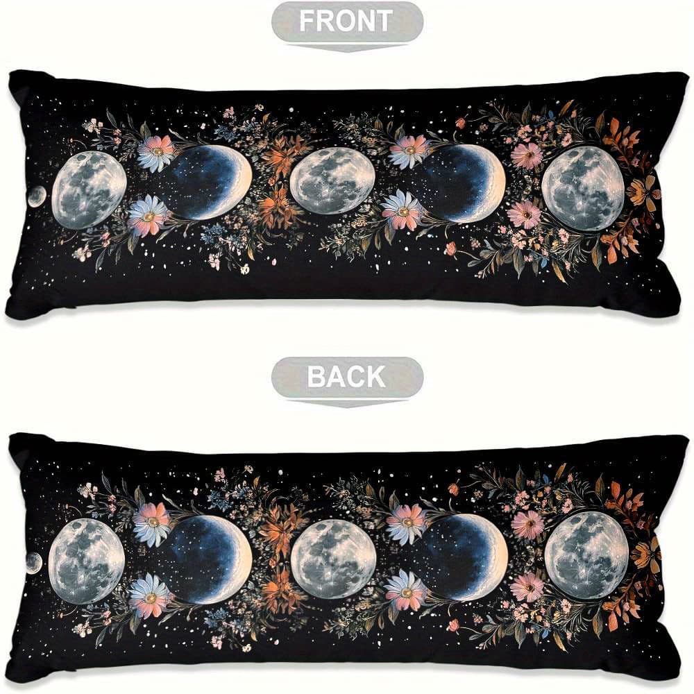 TEMU 2d Flat - Body Pillowcase, 2d , Double-sided Printing, Phase Floral Pillowcase: Perfect Combination Of Starry Sky And