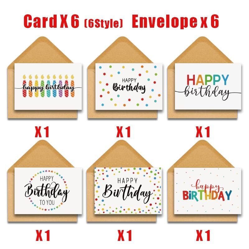 TEMU A Set Of 12 Birthday Greeting Cards With Envelopes, Blank Birthday Note Cards For Wholesale, Suitable For Family, , And Colleagues
