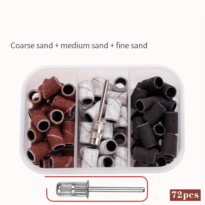 TEMU 72 Sanding Bands With A 3/32 Inch , Suitable For Nail Drill Sanding Bands, Including Of #80, #120, And #180, Designed For Use With Electric For Nail Drills