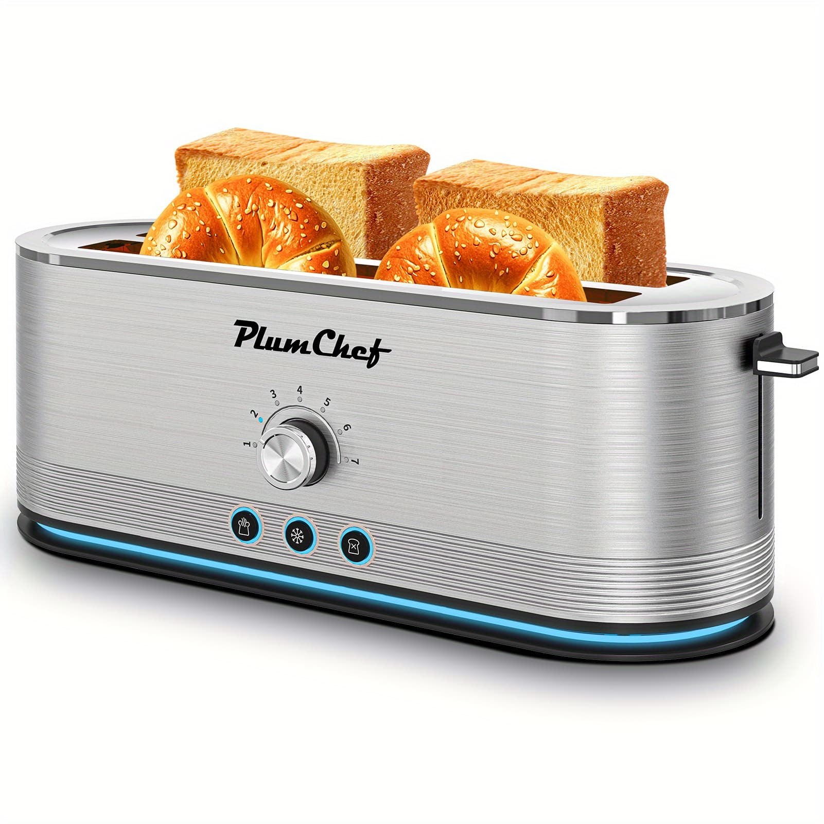 TEMU 4- Stainless Steel Toaster With 6 Browning Levels, & , Removable Crumb Tray 1400w, Anti-fingerprint