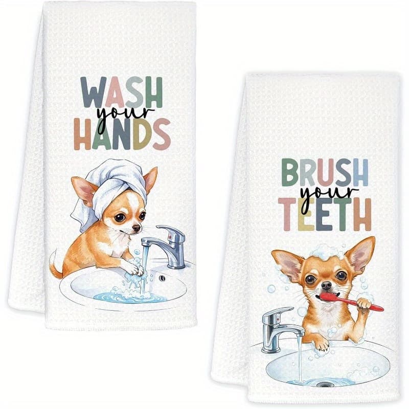 TEMU Of 2 Kitchen Dish Towels Measuring 18 By 26 Inches For Decorative Use