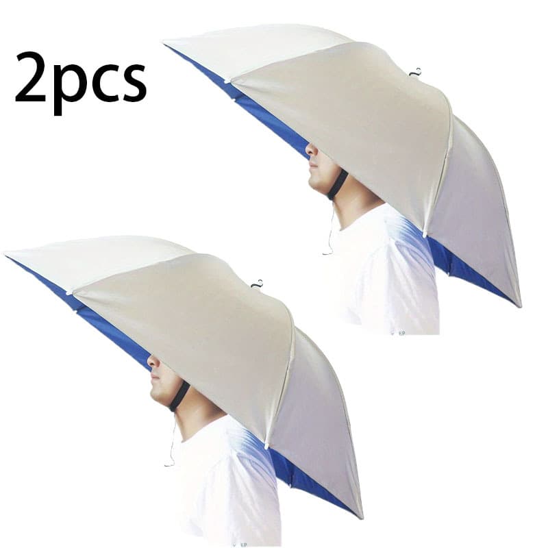 TEMU 2pcs- Open To 37.4 Inches, Extra-large Fishing Umbrella Hat- Uv Protection And, , Adjustable, Suitable For Golf, Fishing, Gardening, And Outdoor Activities