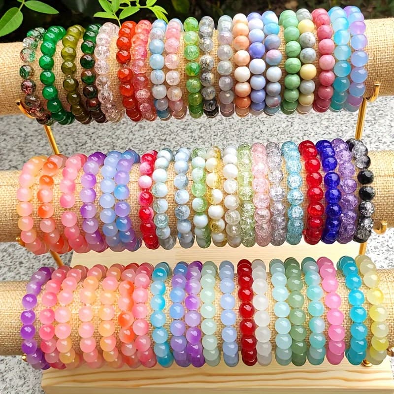 TEMU Random 20pcs Bohemian Style Handmade Beaded Bracelets, Colorful Pattern Women's Bracelet Set, Suitable For Vacation And Everyday Party Wear, Gift For
