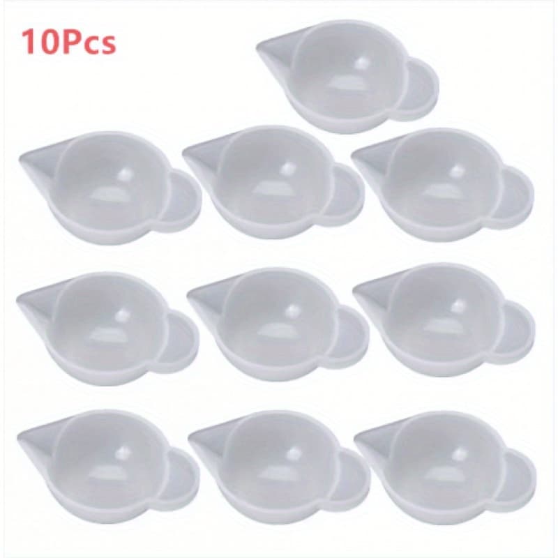 TEMU 10pcs Silicone Epoxy Mixing Cups- Stackable Resin Tools With Spout, Heat Resistant For Jewelry Making, Diy Craft& Molds| Easy Clean Measuring Cups Set