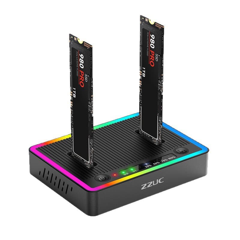 TEMU D22 Dual-bay /5gbps Ssd Enclosure Base With Offline Clone Duplicator Suitable For Pc, Laptop, Server, Nas, /power/ethernet Interfaces, Plug-and-play For Hdd/ssd Cloning And Duplicator Device