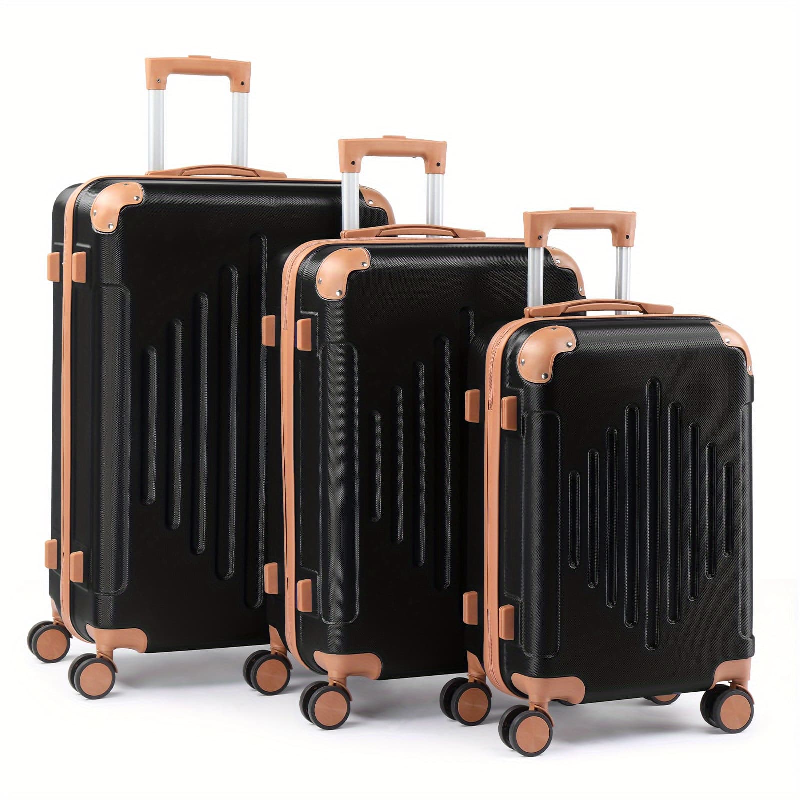 TEMU 3pcs 20/ 24/ 28-inch Durable Hard Shell Luggage Set With 360° Spinner Wheels & - Lightweight Large Capacity Suitcases, Corner Protectors, Travel Luggage