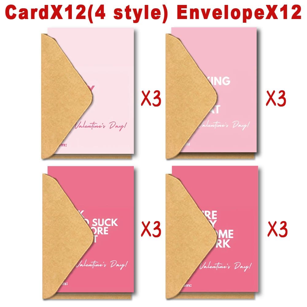 TEMU 24pcs Valentine's Day Cards With Envelopes - Simple, Fun, Romantic Greeting Cards For Girlfriend, Boyfriend, Wife, Husband, Family,