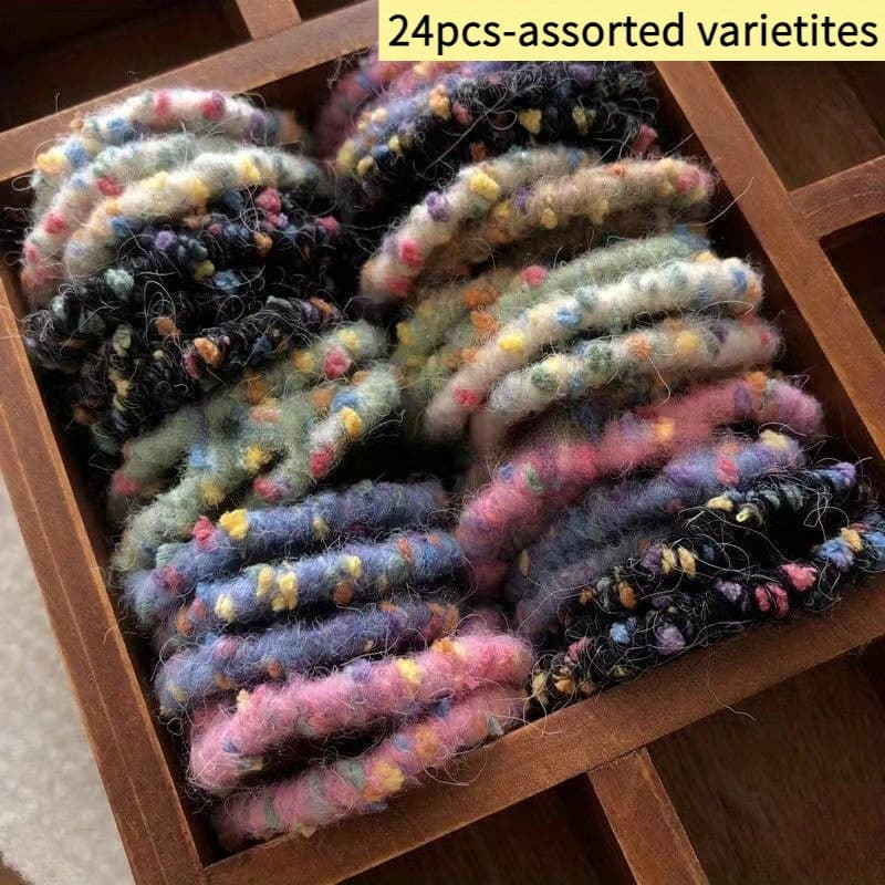 TEMU 24pcs Hair Ties For Women - Colorful Polka Dot Hair Bands, Hair, Stylish Hair Accessories For Ponytails, Buns & Braids, Durable Supplies
