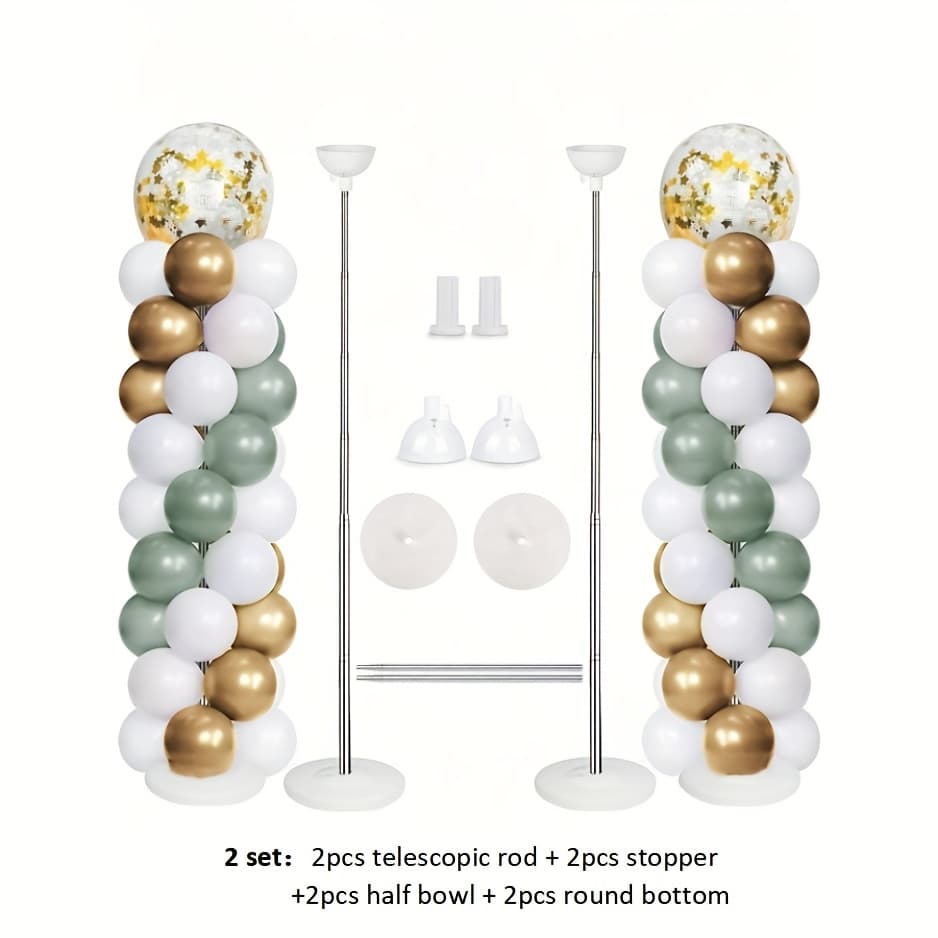 TEMU 2 Set Balloon Column Stands - Adjustable Metal Base For 18/36inch Balloons, Party Decor Wedding Birthday Graduation, Christmas, New Year, Party Decorations