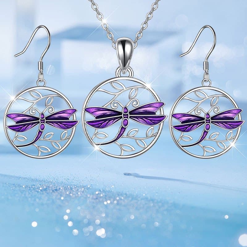 TEMU 3pcs Dragonfly Personalized Earrings Necklace Party Commemorative Jewelry Exquisite Christmas Birthday Gift