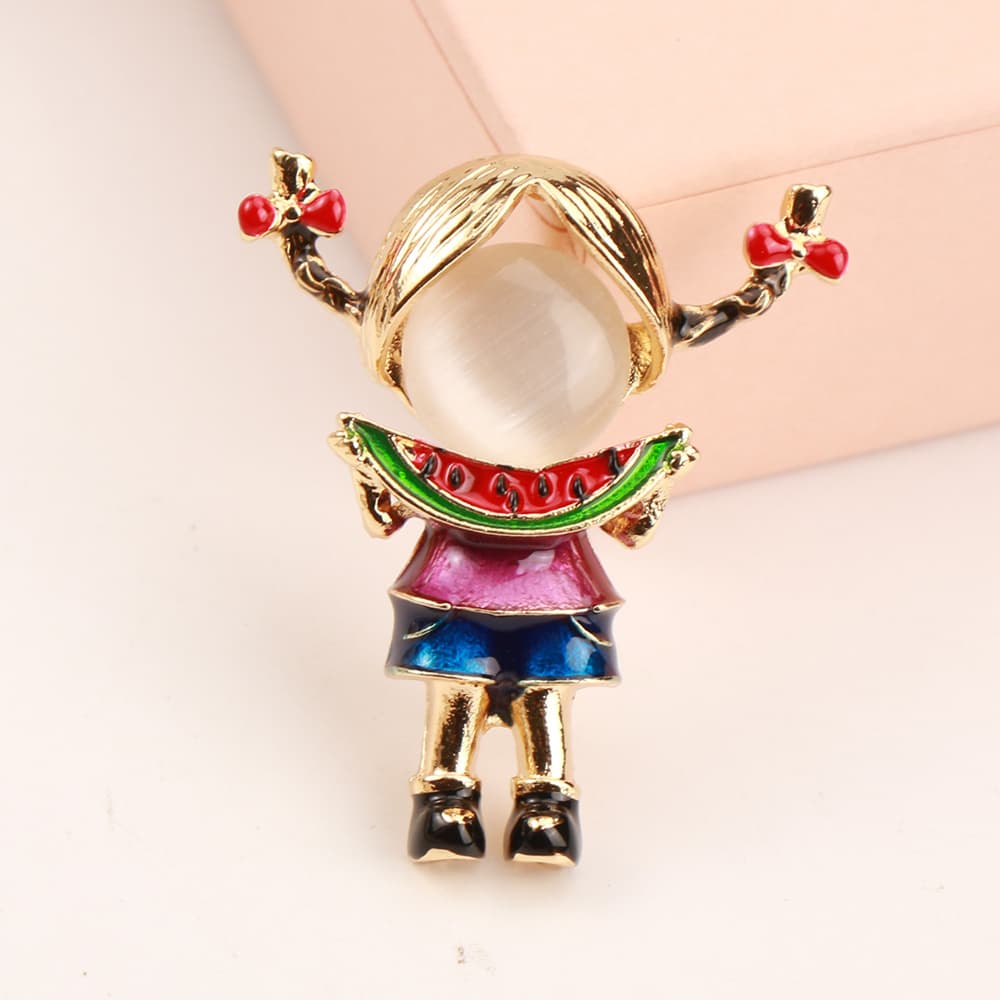 TEMU A Trendy And Creative Little Brooch Featuring A Watermelon Design, Perfect As A Clothing Accessory Or Pin