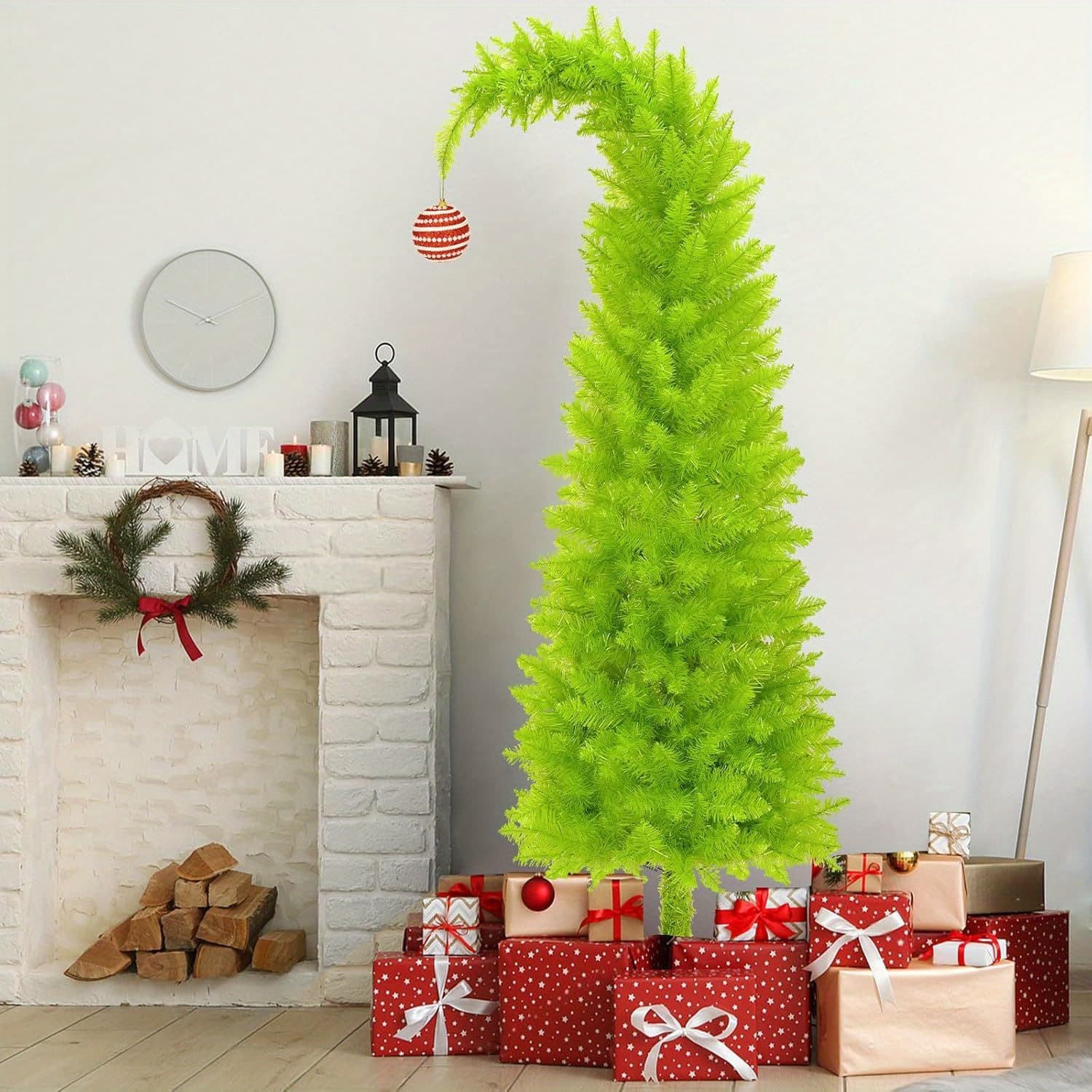 TEMU 6ft Flexible Christmas Tree With Christmas Skirt And Ball, Artificial Christmas Tree Stand And Unique Christmas Tree Decorations, Christmas Decorations For Home Office Party Decoration