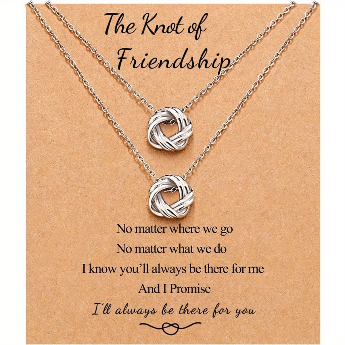 TEMU 2pcs Best Friend Necklaces Knot Infinity Matching Friendship Necklaces Jewelry Long Distance Birthday Christmas Bridesmaid Gifts