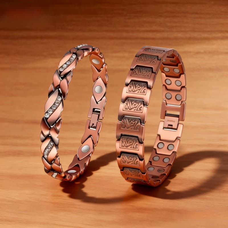 TEMU 2pcs Magnetic Couple's Bracelets - Magnetic Jewelry, Adjustable Copper Magnetic Bands For & - Magnetic Gifts For , For &, For Party Favors, (durable & Adjustable)