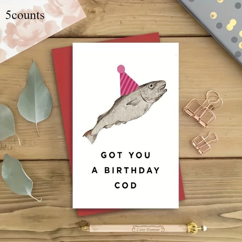 TEMU 5counts Greeting Cards Without Envelopes, Friendship Gifts, And Fun Family Gifts For
