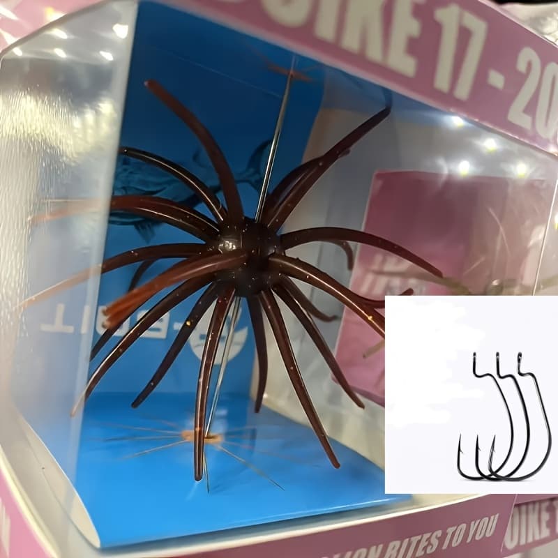 TEMU Comes With 3 Hooks, Hideuplurebait, Same Style Soft Bait, Slow-sinking Floating Soft Bait, Multi-legged Soft Worm, Tear-resistant Tpe Material