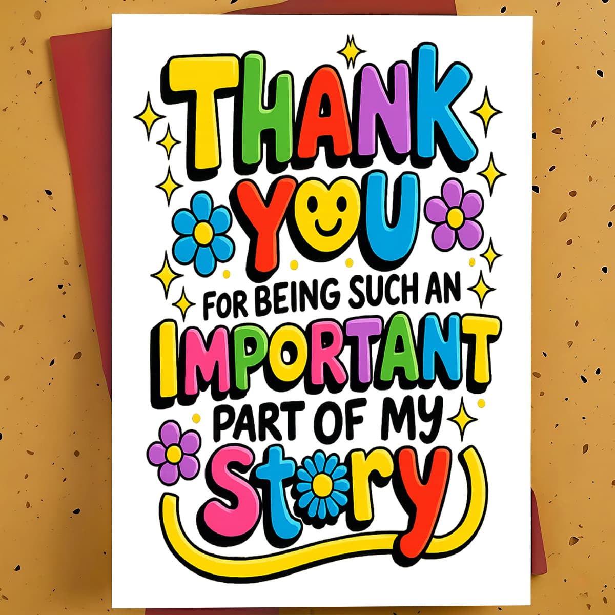 TEMU A Gratitude Card Featuring "thank You For Being Such An Important Part Of " - With Floral Designs, Suitable For Birthdays, Weddings, Graduations