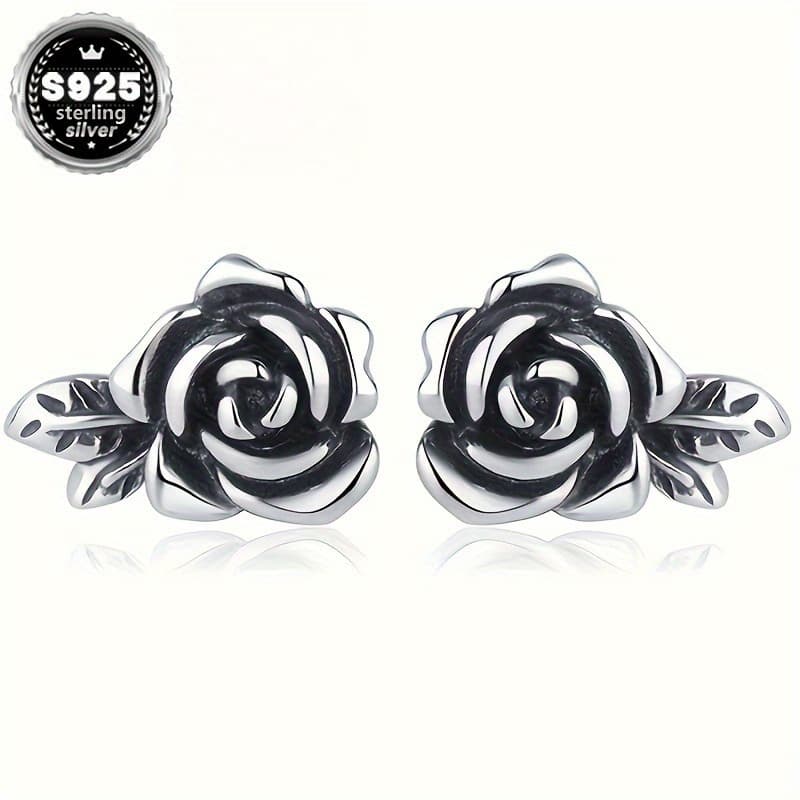 TEMU 2pc925 Sterling Silver Stud Earrings, Hypoallergenic Gothic Style Halloween Party Earrings For Women, Exquisite Holiday Gifts
