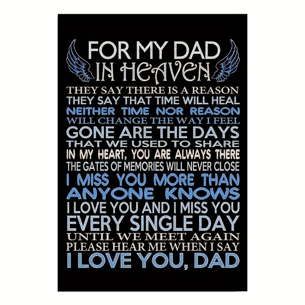 TEMU 2d Flat, Single-piece Memorial Garden Flag, Suitable For Mom And Dad, Outdoor Cemetery Decoration, Flag Only. Note: Single-sided Print, Material 100% Polyester Fiber, 2d Flat