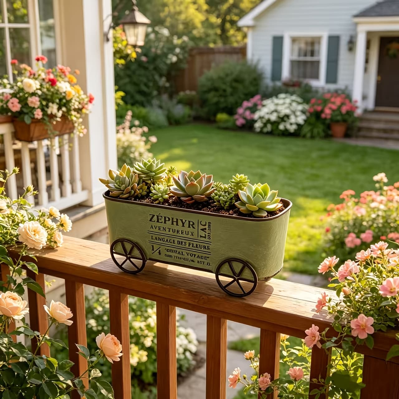 TEMU Cart Flower Pot, Succulent Planter, Decorative Flower Vessel For Windowsills, , Courtyards, And Guesthouses. Made Of Durable Iron, Suitable For Guesthouses, And Windowsills