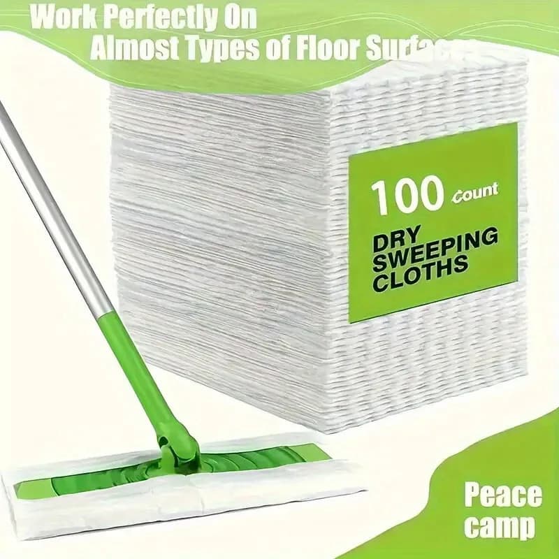 TEMU 100- Count Diamond Pattern Disposable Mop Cloths- Multi- Surface Microfiber, And Locks Dirt/dust/hair, Suitable For Wet Or Dry Use, Ideal For Home And Commercial Use- Gift Idea