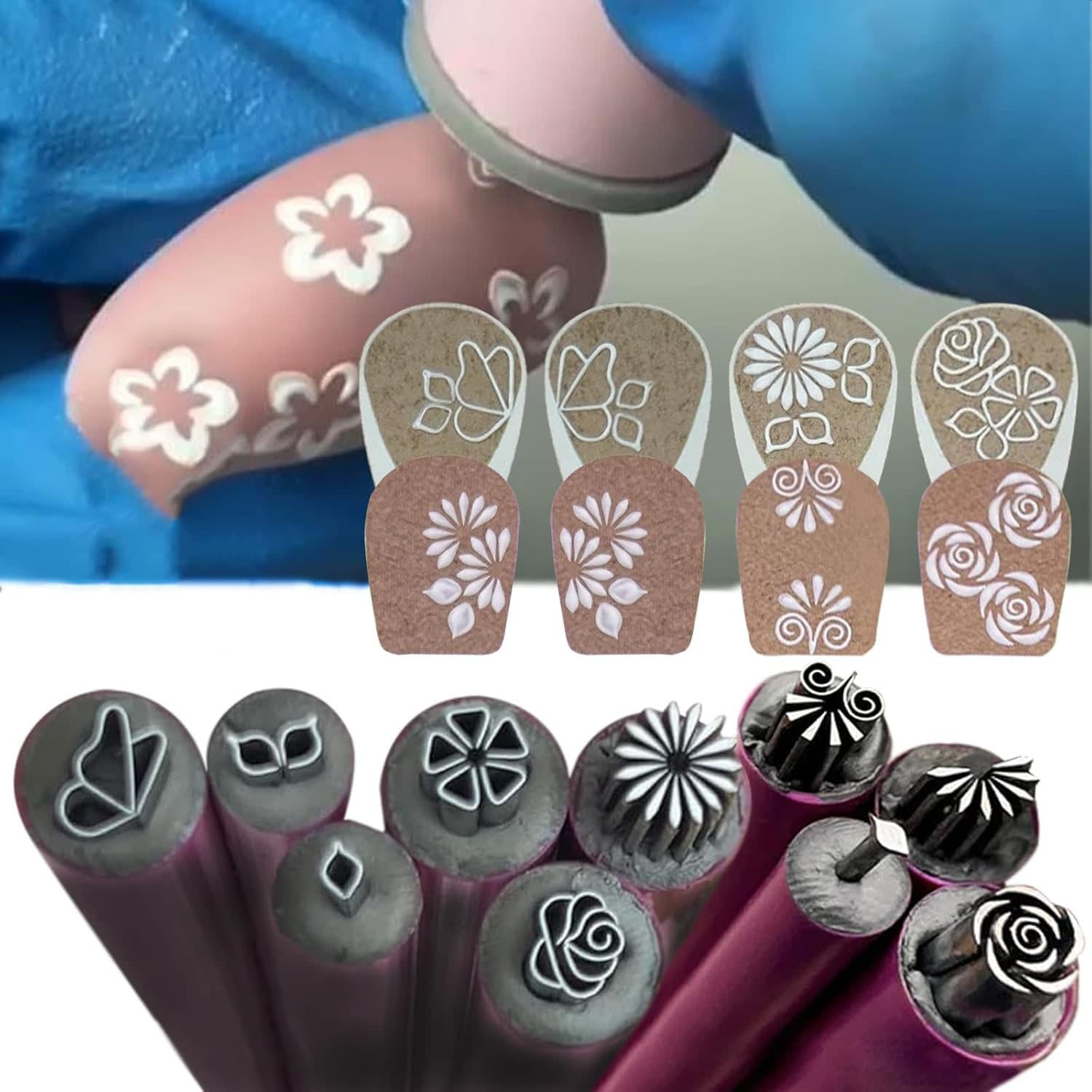 TEMU Set Of 15 For Nail Art Flower Stamping Pens, Including Tools For Nail Designs, Glitter Applications, And Dotting, Perfect For Enjoy Their Own For Nail Art