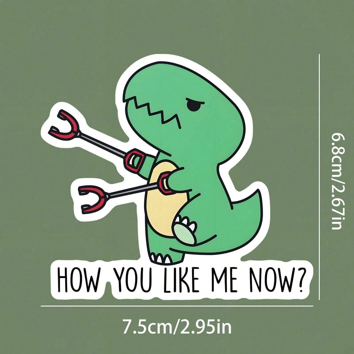 TEMU 1pc Cute Dinosaur Do Polyvinyl Chloride Waterproof Stickers Stickers For Laptops, Mugs, Cars, Cell Phones, Helmets, Windows, Walls, Good Looking And Funny, Stick Them ! Back To School