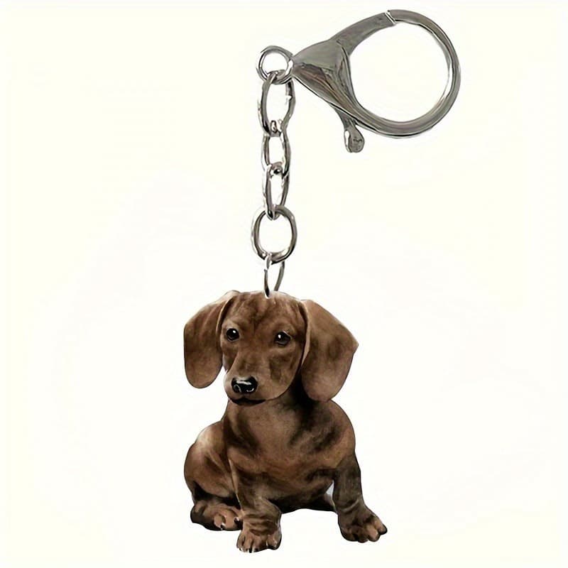 TEMU [2d Flat] [2d Flat] -1pc 2d Perfect Gift Decoration For Pet Lovers With Acrylic Dog Keychain