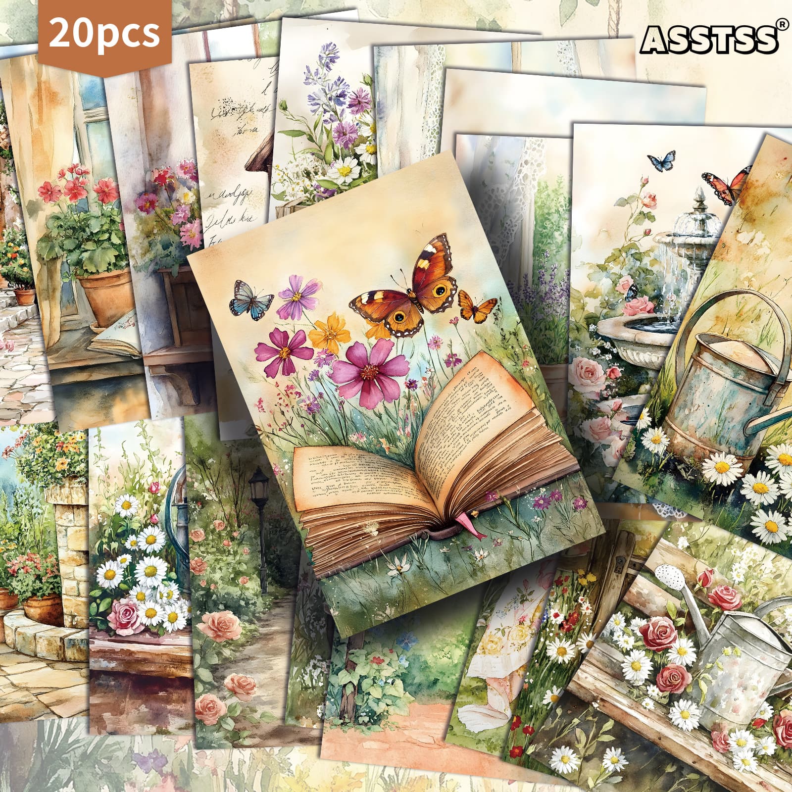 TEMU 20-pack Asstss Vintage Gift Card - 4x6 Inches Retro Junk Journal Paper Classic Pinup Illustrations Collectible Decorative Painting Cards For Scrapbooking & Crafting