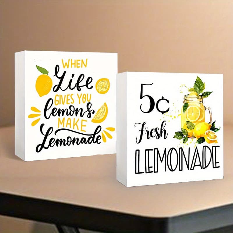 TEMU 2pcs, Summer Lemon Series Pvc Decoration, Home Office Decoration, Desktop Bookshelf Decoration, Gifts, Gifts Home Decoration Suitable For Desktop Decoration