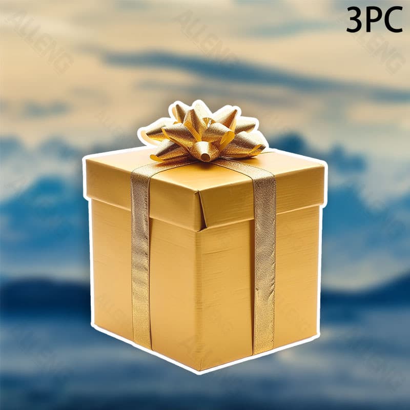TEMU 3 Gift Boxes Golden Isolation Vinyl Decals- Self-adhesive Matte Stickers For Car Windows, Trucks, Glass, And Metal , Disposable Irregular Shapes