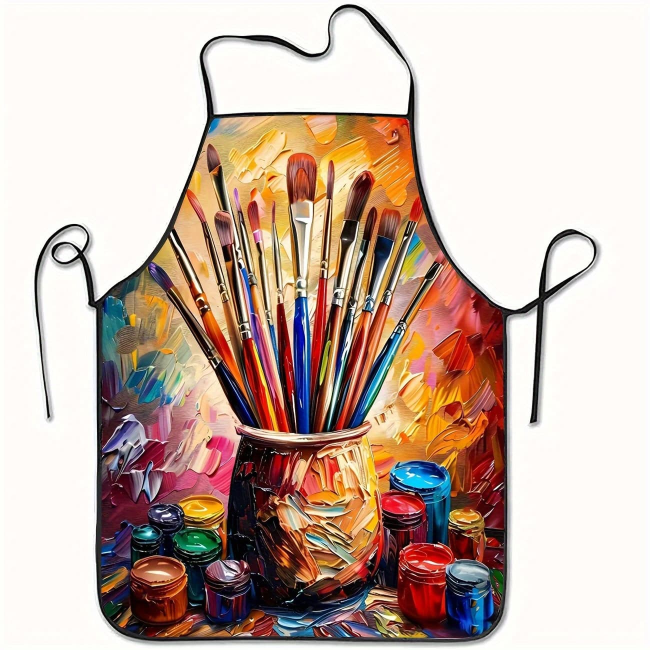 TEMU 1pc Apron With A Paintbrush And Paint Can Pattern, Suitable For Men And Women Kitchen