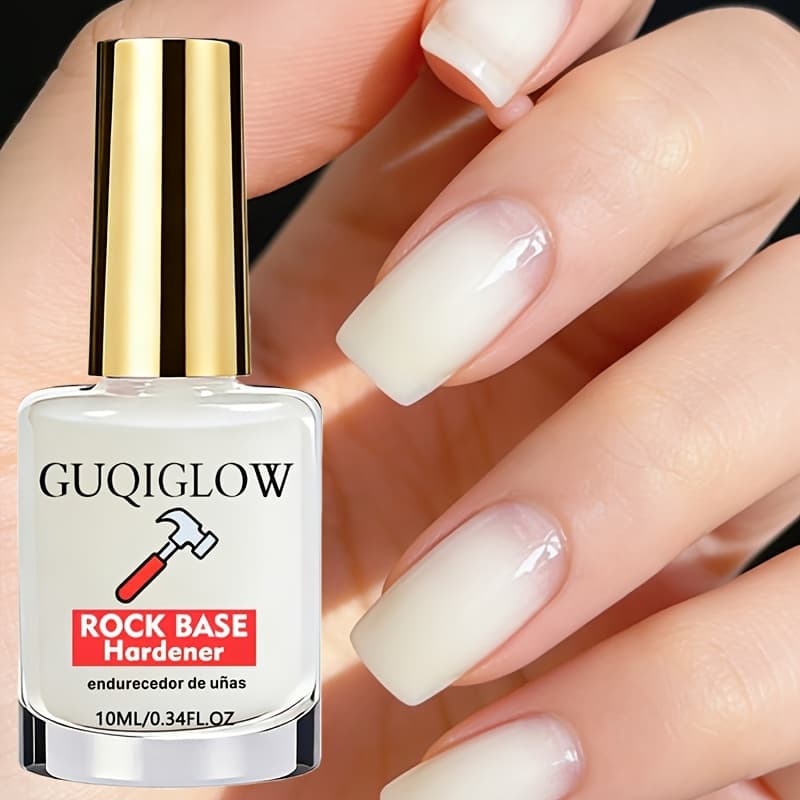 TEMU 1pc/2pcs Formula Milky White Nail Strengthener, Dries Without The Need For A Curing Lamp, Strengthens Fragile And , Suitable For Uneven Nail , And Enhances Nail Shine