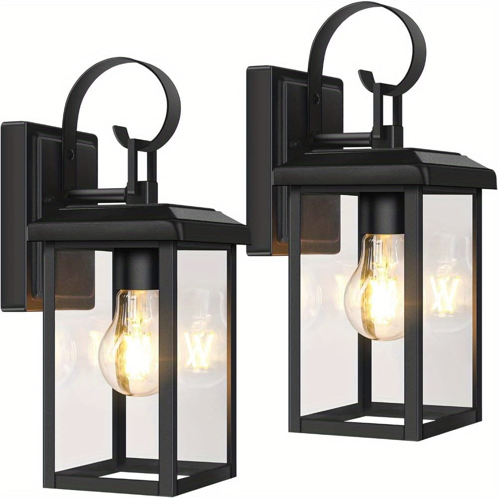 TEMU 2-pack Outdoor Wall Light Fixtures, Exterior Lighting Fixtures Wall Mount, Waterproof Porch Lights Outdoor Wall Sconces Lanterns, Modern Outside Lights For House Front Door Garage