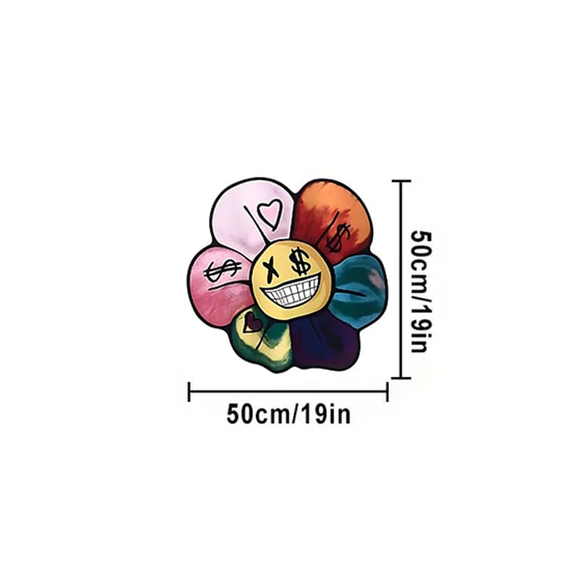 TEMU Imitation Cashmere Dotted Plastic Bottom 1pc Irregular Flower Living Room Carpet Colorful Dopamine Creative Bedroom Rug Home Decoration Bedside Soft Rug Washable Sofa Coffee Table Floor Mat
