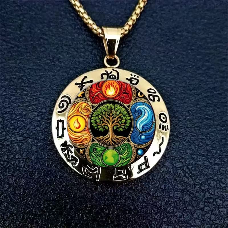 TEMU 1pc A Pendant Necklace Featuring Of Life Talisman, The 4 Energies