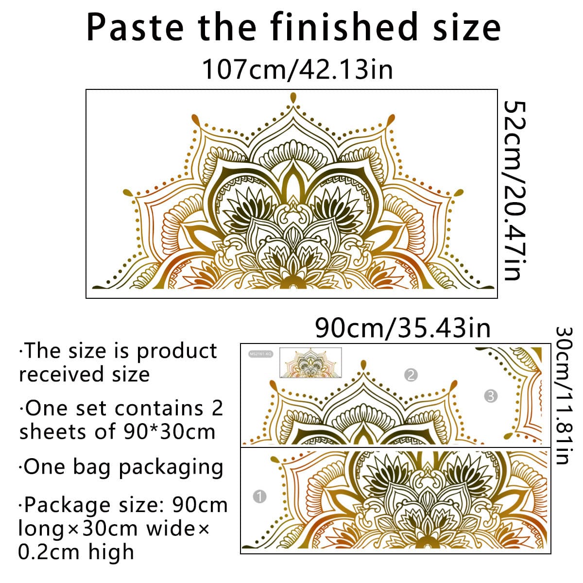 TEMU Set Of 2 Large Mandala Flower Wall Decals For Decorating Background Walls, Living Rooms, And Other Spaces. Self-adhesive Stickers Are Perfect For Office Decor, Classroom , , And Fitness Murals