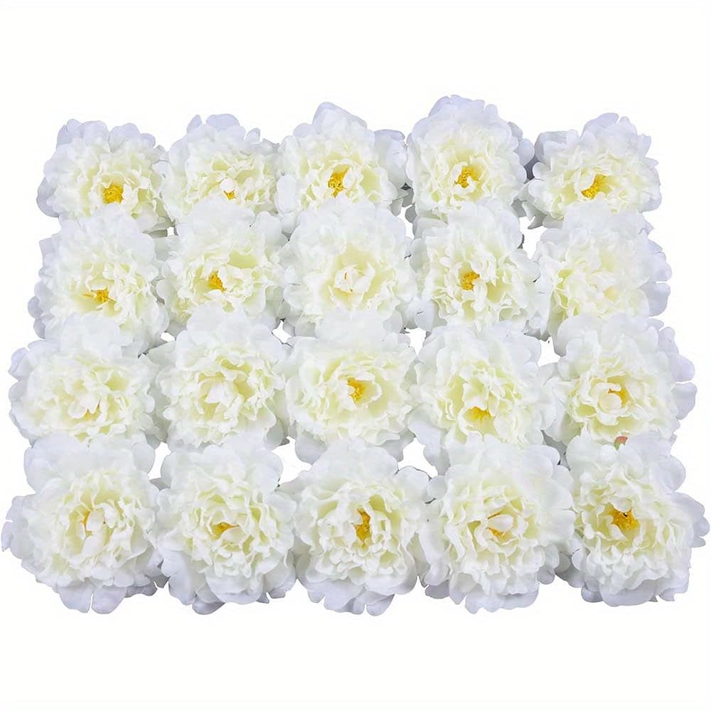 TEMU 20pcs 5" Artificial Flower Peonies, Silkly Peonies With 6" Stems, Flowers Suitable For Wedding Bouquets, Home Party Decorations, Valentine's Day Decorations And Valentine's Day Gifts ()