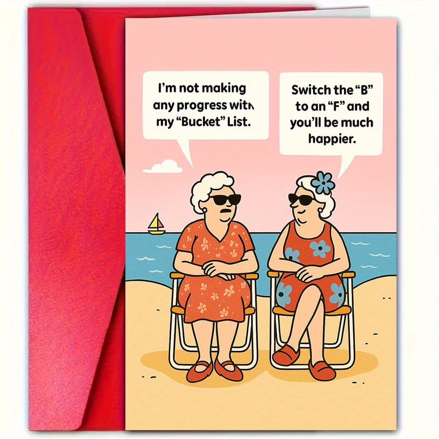 TEMU A Humorous Card For Senior , Ideal For Retirees And Grandparents, Celebrating Moments Of Friendship And Relaxation , Suitable For Occasions Like ' Day And Christmas