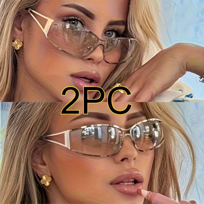 TEMU 2pcs Set Of New European And High-end Silvery Photochromic Glasses, Personalized Trendy Eye Protection, Unisex