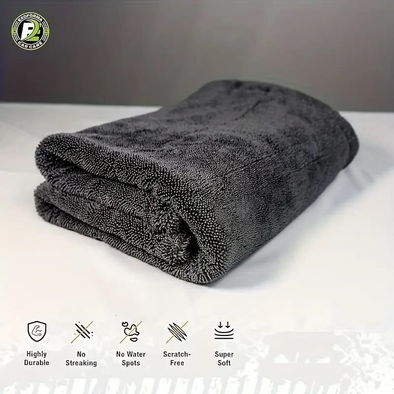 TEMU Super Absorbent Microfiber Car Towel- Seamless Fast Drying For Cars, Trucks, Boats- Compact And Portable, No Batteries Required, Super Absorbent Vehicle Wipes