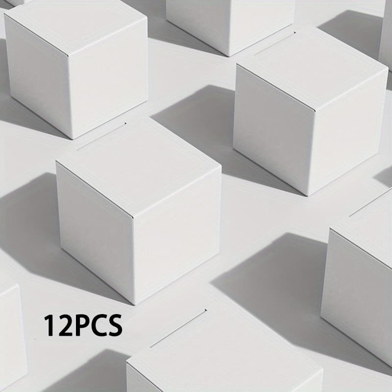 TEMU Gift For Her/him 12pcs, 12 X 12 X 12cm, White Sublimation Mug Gift Boxes, Foldable Presents Packaging Boxes, Perfect For Birthday, Wedding And Other Festivals!