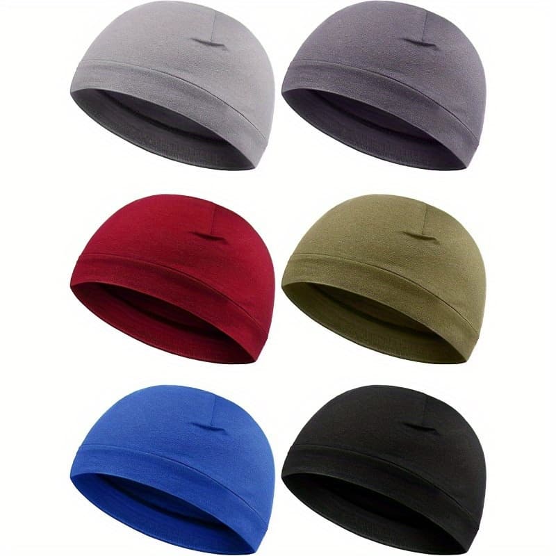 TEMU 6pcs Stretchy Beanie Hats - Winter Warm Caps Unisex For Casual Wear & Cold Weather()