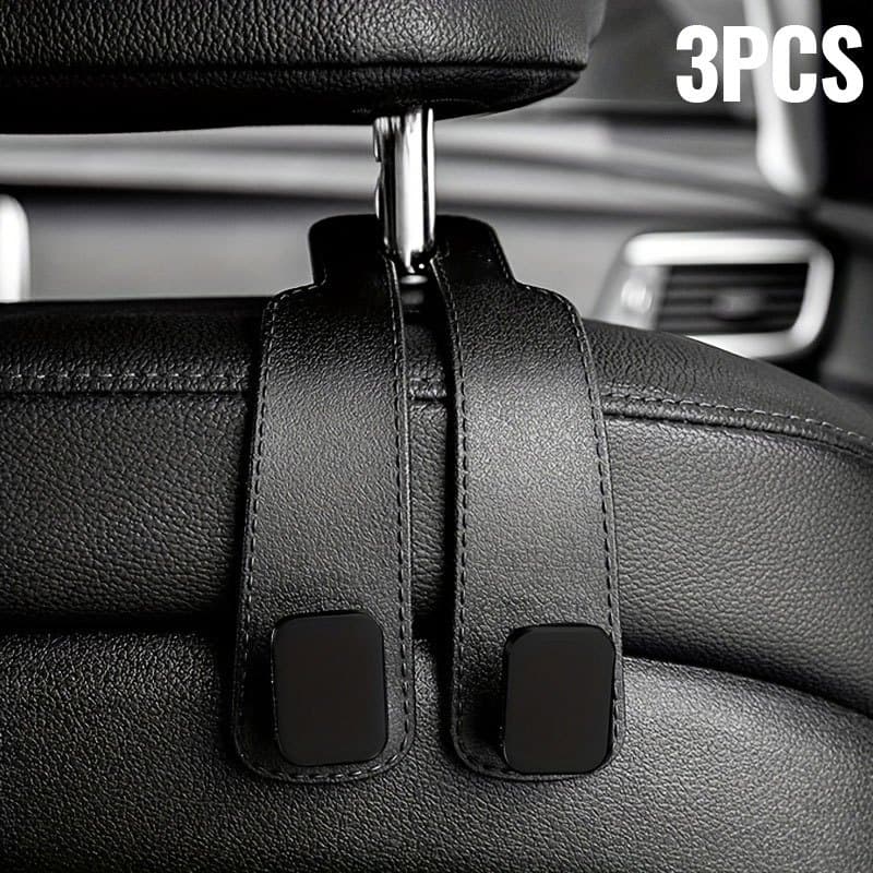 TEMU Set Of 3 Car Headrest Hooks, Intended For Hanging Bags, Specifically To Help Organize And On The Rear Of Seats
