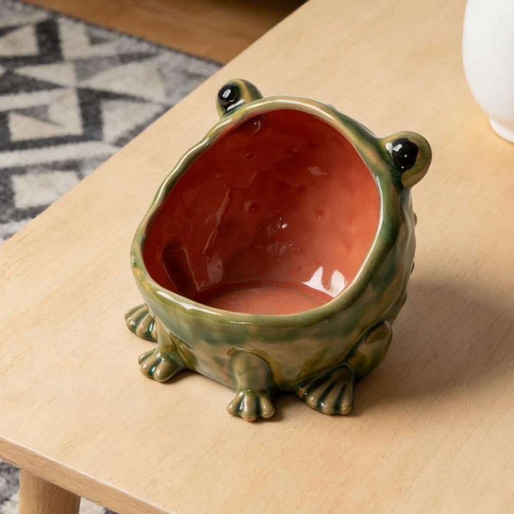 TEMU Frog Statue Storage Tray, Entrance Key Holder, Frog Statue Desktop Decoration, Creative Animal Sculpture Storage Basket Tray, Decorative Key Candy, Cute Housewarming Gift (non-food Contact)