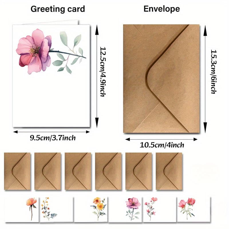TEMU 12 Assorted Card Set With Envelopes - Perfect For Thank You, Birthday, Graduation, Etc. - Ideal Gift For , Teachers, Colleagues, And Employees