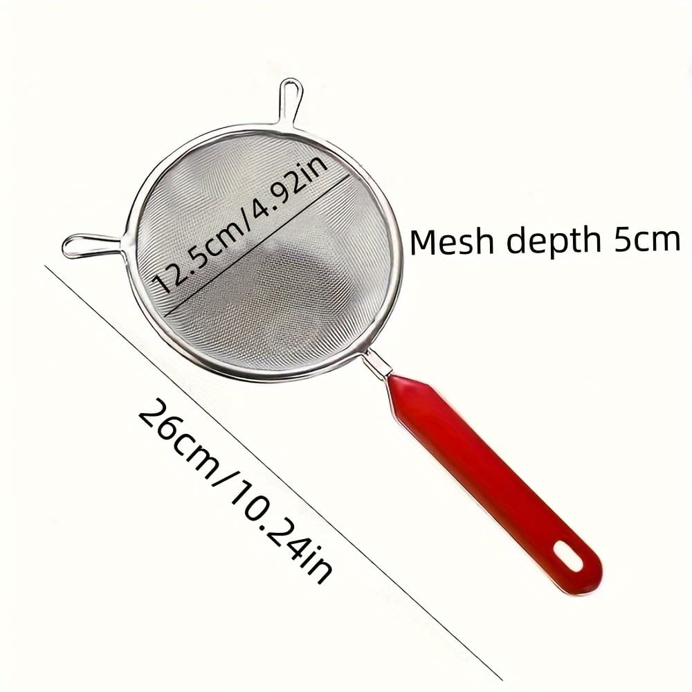 TEMU Stainless Steel Mesh Sieve- Fine Flour, Pasta, And Vegetable Filter For Dishwasher-safe Kitchen Tools In Baking And Cooking| | Durable Kitchenware