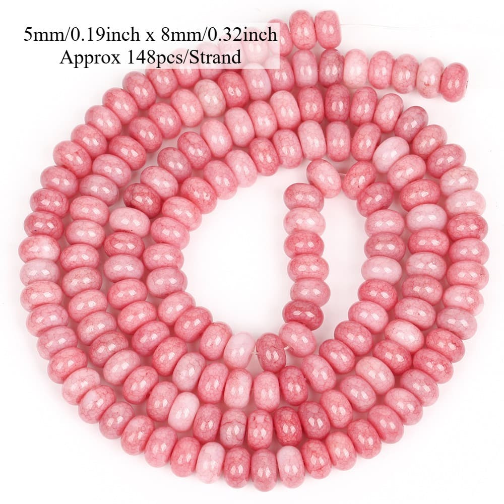 TEMU 5x8mm Natural Stone Beads Rondelle Loose Beads For Jewelry Making Diy Necklace Bracelet Earring Accessories Gifts For Women