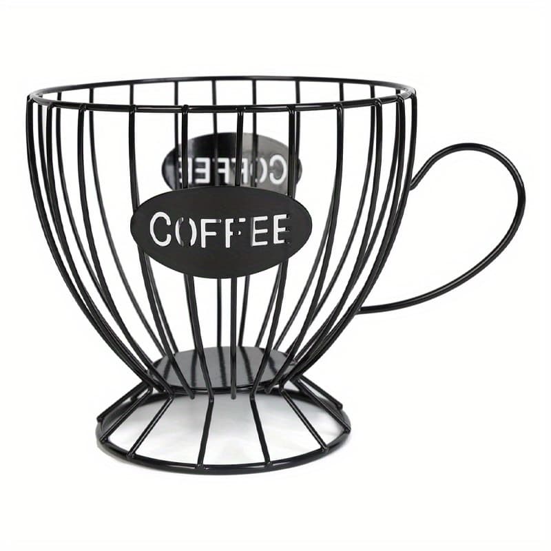 TEMU 1pc Extra Large Capacity Coffee Pod Holder Capsule Storage Basket Organizer Cups Coffee Bar Additions For Kitchen Counter Office Hotel Or Dining Room Display